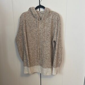 Beige and Cream Hooded Sweater